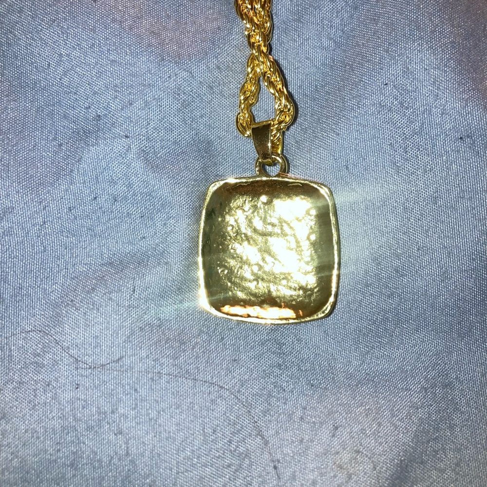 Pittsburgh Steelers Gold-Tone Square Crystal Pendant Necklace - Women Jewelry - Picture 4 of 4